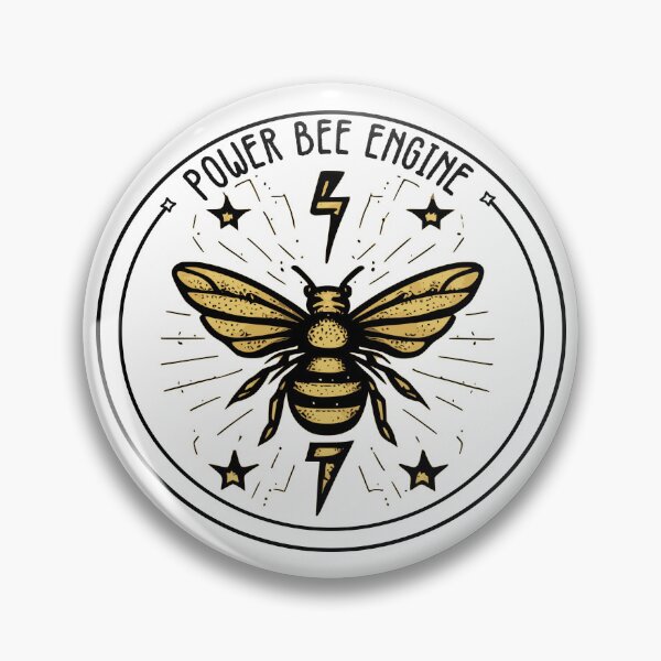 Artikelvorschau, Vintage Power Bee-Logo entworfen und verkauft von PowerBeeEngine.