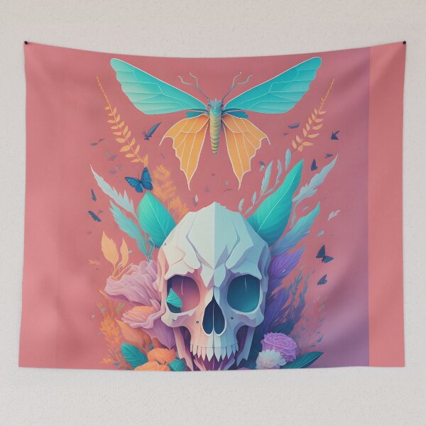 Item preview, Dead Skulll With Low-Poly and Butterfly designed and sold by MudbloodStore.