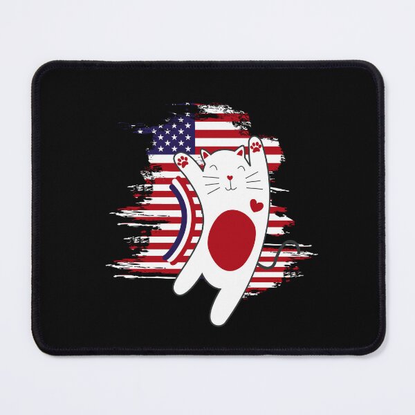Item preview, Patriotic sweet cat, american flag and hearts, USA flag designed and sold by Erry-ewell.