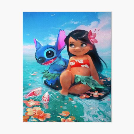 Vista previa del artículo con la obra «Lilo y Stitch», diseñado y vendido por trinkleintelle.
