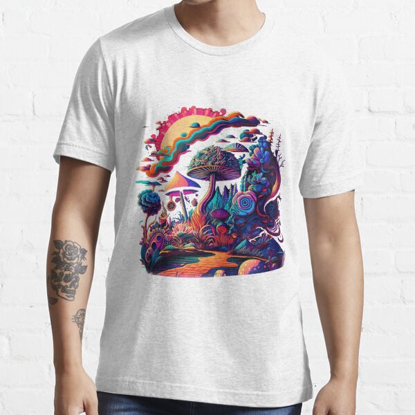 Kalidaspiral Trippy psychedelic Flower Space photonicspore painting t-shirt