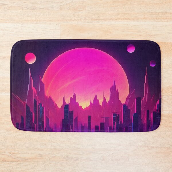 Item preview, Distant Synthwave Metropolis designed and sold by Brush-Blueprint.