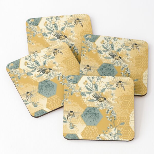 Item preview, Honey Comb Bee Print designed and sold by HandCraftedArt.