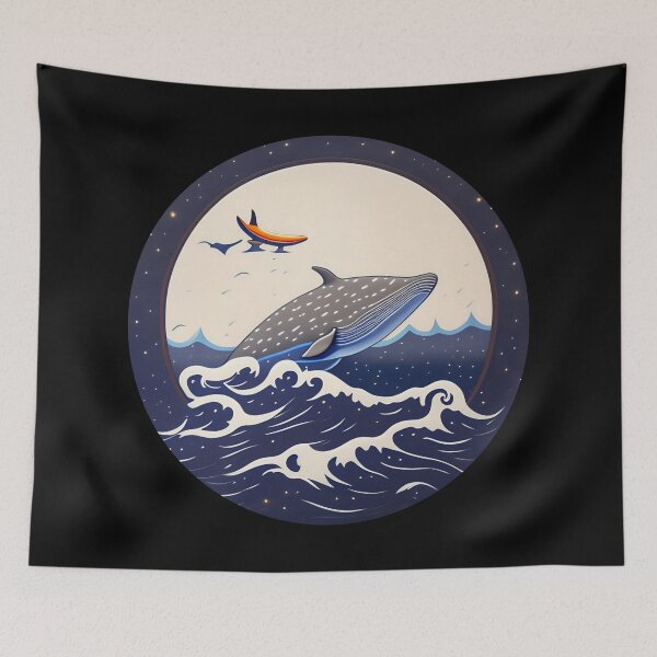 Item preview, Blue Ocean waves whale  designed and sold by Turkdesigner.