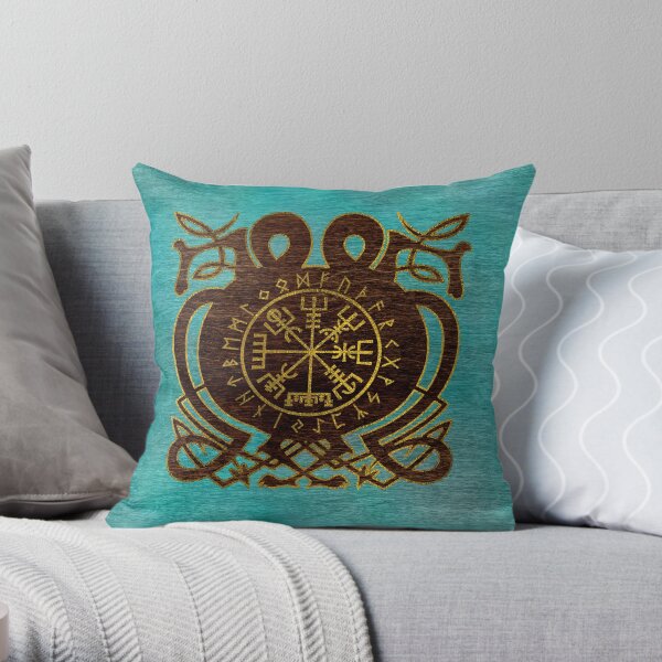 Vegvisir - Viking Navigation Compass Throw Pillow