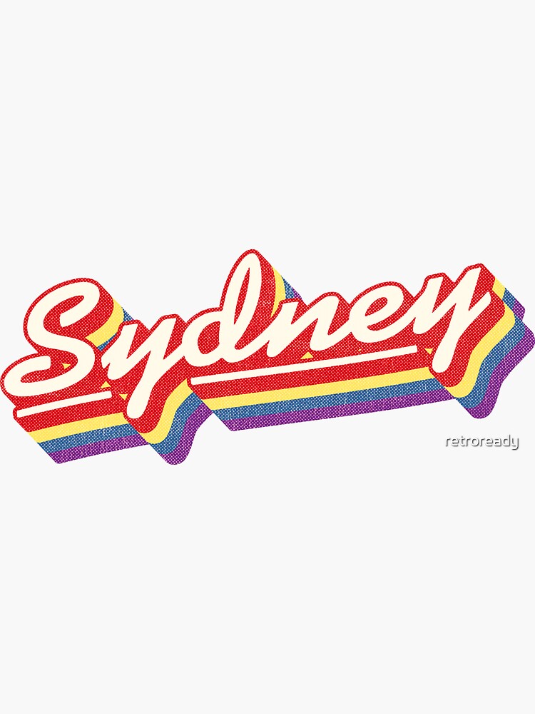 Thumbnail 3 of 3, Sticker, Sydney, NSW | Retro Rainbow designed and sold by retroready.