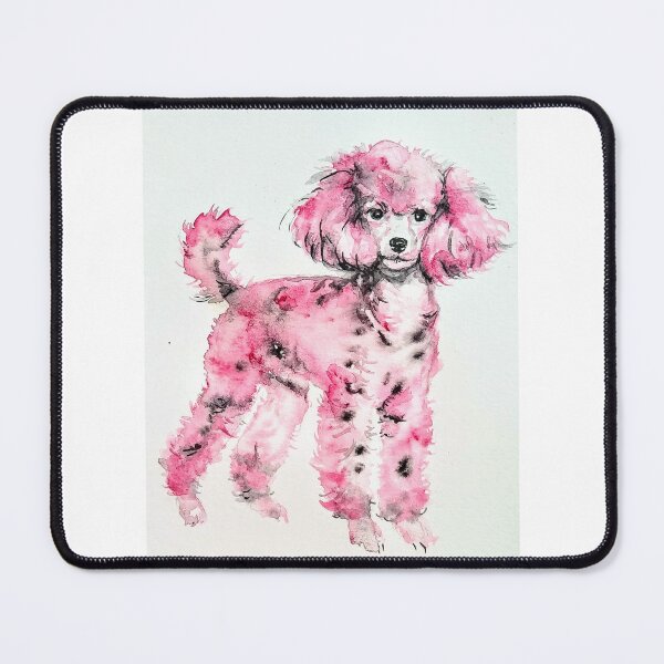 Item preview, Pink poodle dog art,puppy painting  designed and sold by DanielaVasileva.