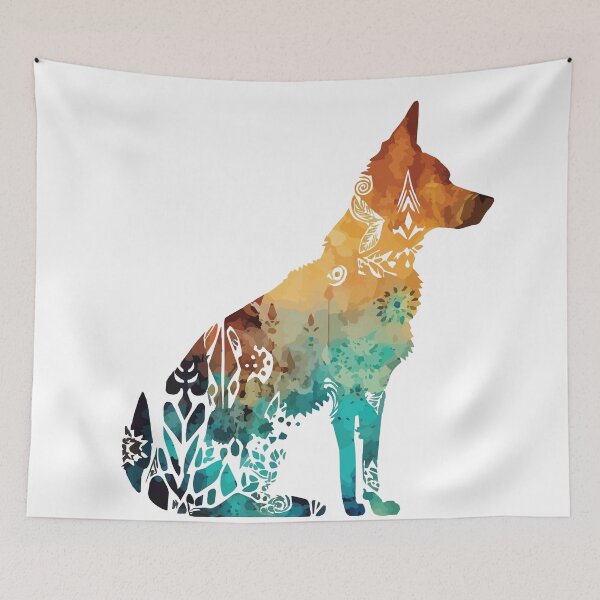 Item preview, A Bohemian Patterned German Shepherd Watercolor - Boho Animals designed and sold by GVRDesign.