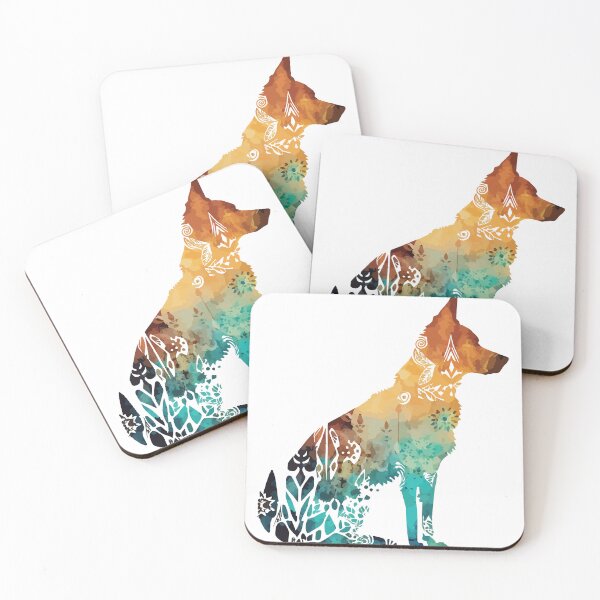 Item preview, A Bohemian Patterned German Shepherd Watercolor - Boho Animals designed and sold by GVRDesign.