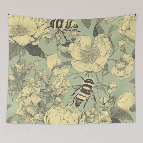 Item preview, Bee print designed and sold by HandCraftedArt.