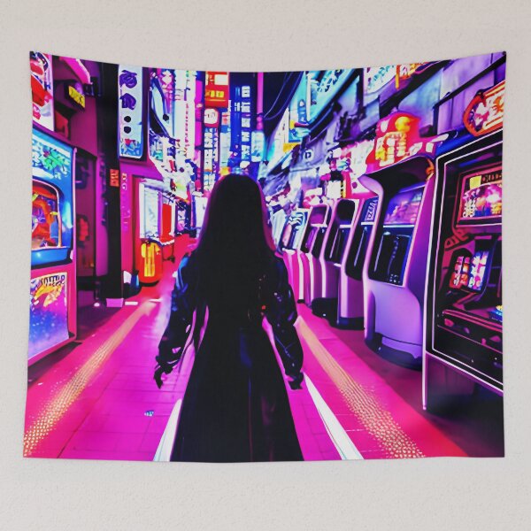Item preview, Neon Wonderland Cyberpunk Retro Arcade designed and sold by Cyrical.