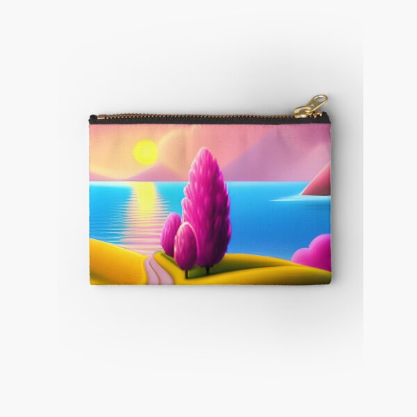 Item preview, Beach Sunset Fantasy in Cartoon Style with a Pink Paradise Mountain designed and sold by stylishdzign.