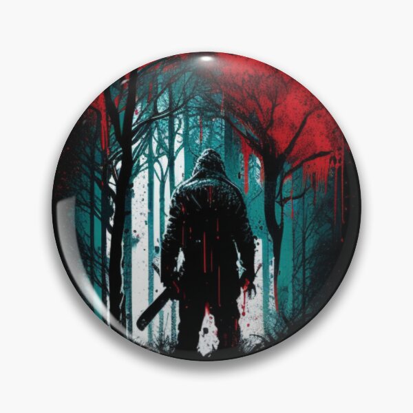 Item preview, Jason Voorhees in a dark forest with his machete (Friday the 13th) designed and sold by ghost3d.