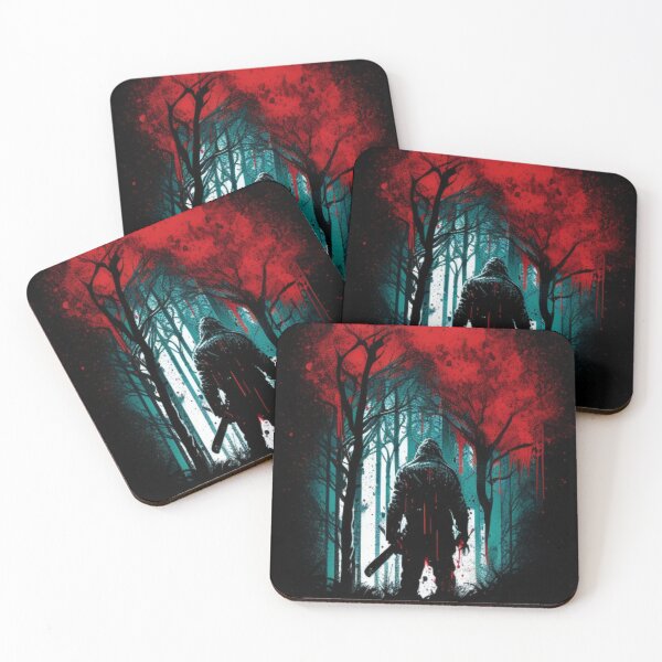 Item preview, Jason Voorhees in a dark forest with his machete (Friday the 13th) designed and sold by ghost3d.