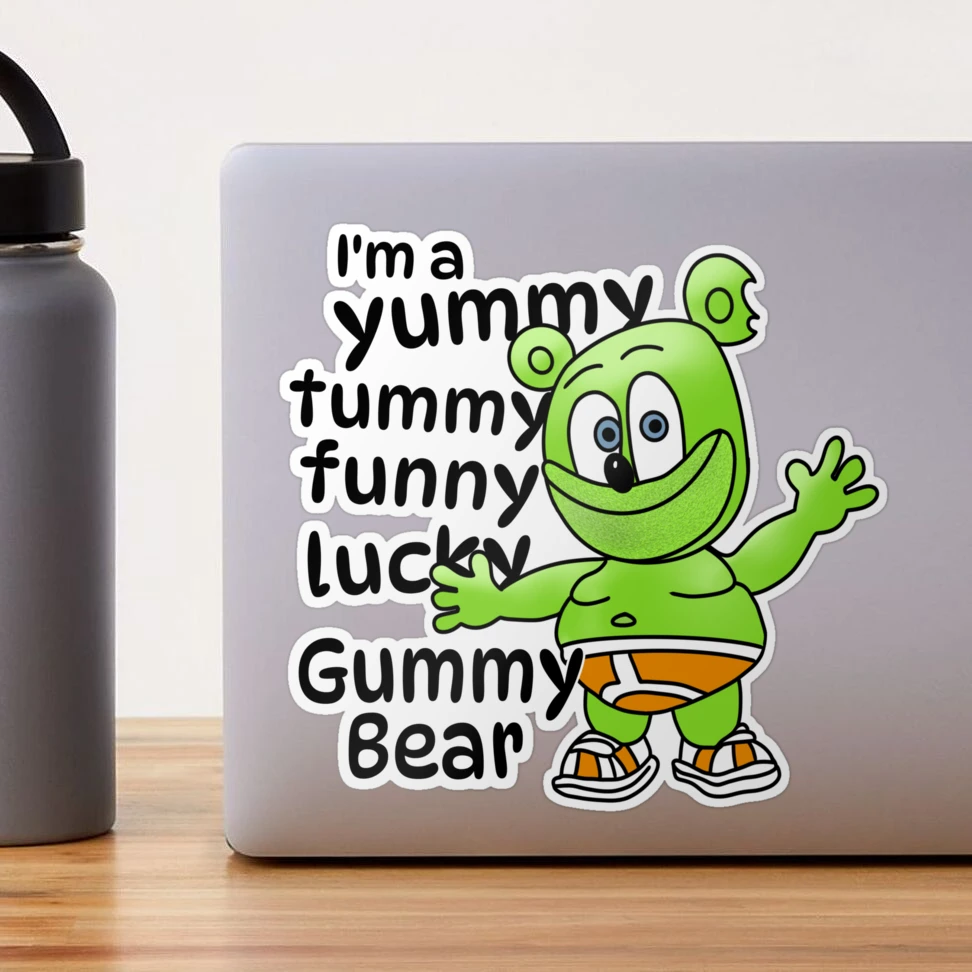 Eu sou yummy barriga engraçado sorte urso gummy t camisa tamanho grande  100% algodão o