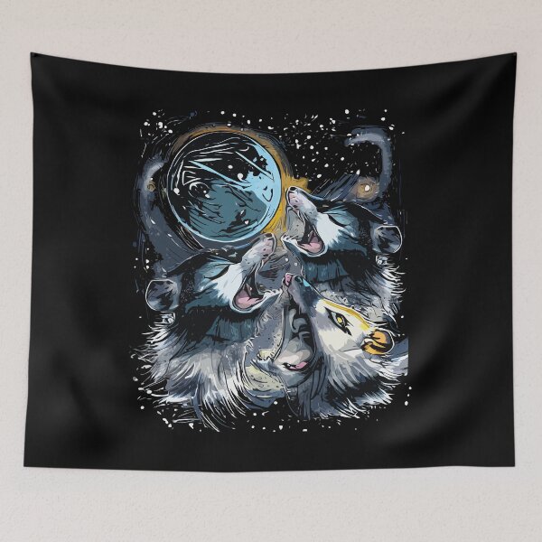 Item preview, Three Opossums Howling at the Moon Funny Possum designed and sold by Digital Story Time.