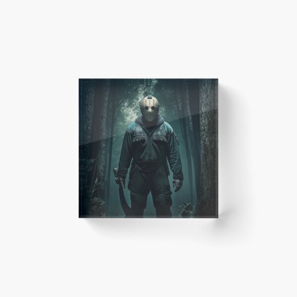 Item preview, Jason Voorhees in a dark forest with his machete (Friday the 13th) designed and sold by ghost3d.