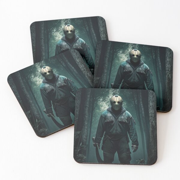 Item preview, Jason Voorhees in a dark forest with his machete (Friday the 13th) designed and sold by ghost3d.