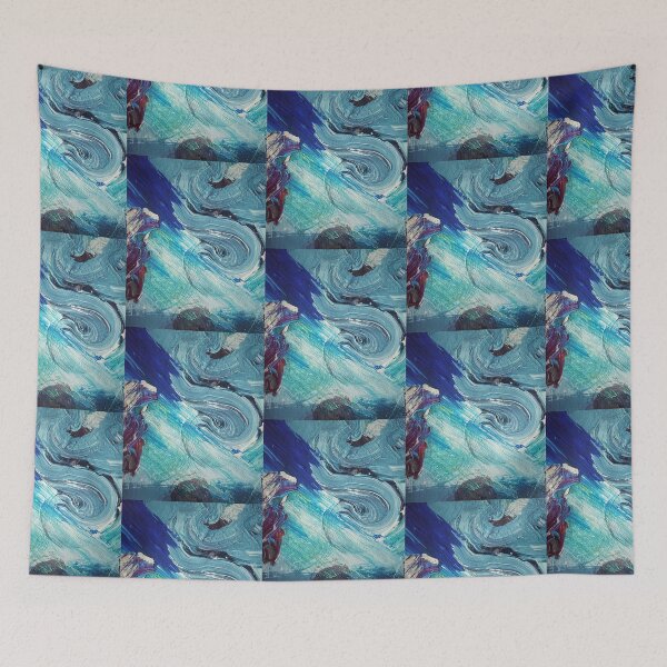 Item preview, THE BLUE SOUP - acrylic painting with blue tones designed and sold by OZKURO.