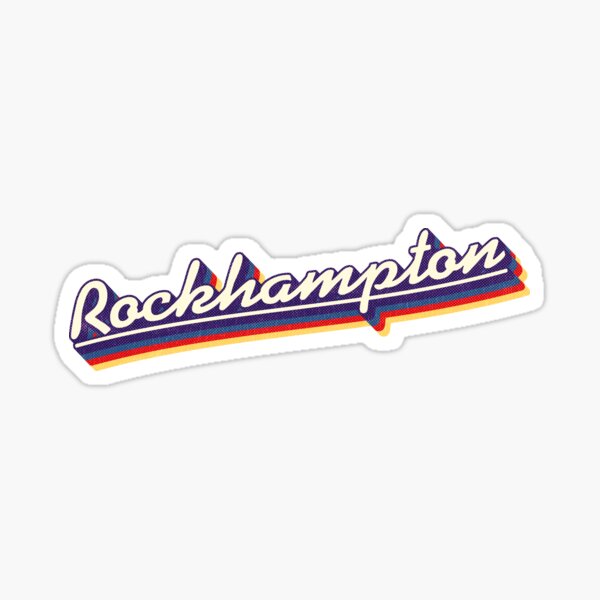 "Rockhampton, QLD Retro Rainbow" Sticker by retroready Redbubble
