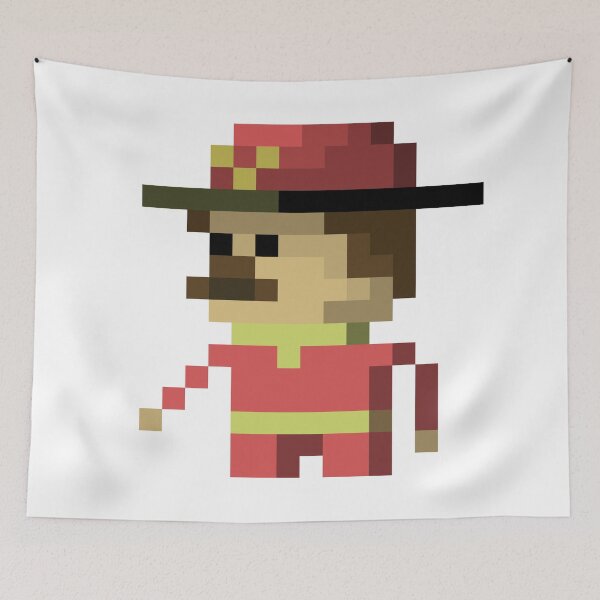 Item preview, Pixel Art Fireman Print | Firefighter Art designed and sold by anycolorart.