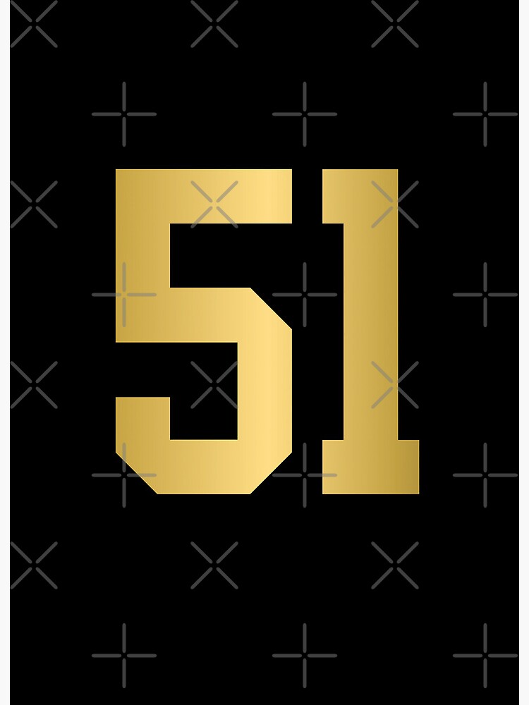 Golden Number 51 - Sports Numbers 