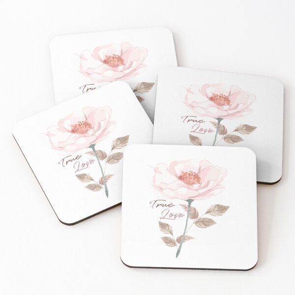 Item preview, Pink Flower Water Color True Love Text designed and sold by pigipeach.
