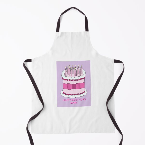 Item preview, Happy Birthday Mary Cartoon Cake and Lit Candles designed and sold by KateTaylor.