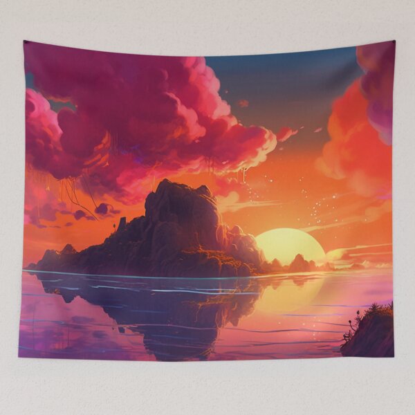 Item preview, Landscape - Mountains and Clouds Reflected into an Alien Lake designed and sold by shakespeare1212.