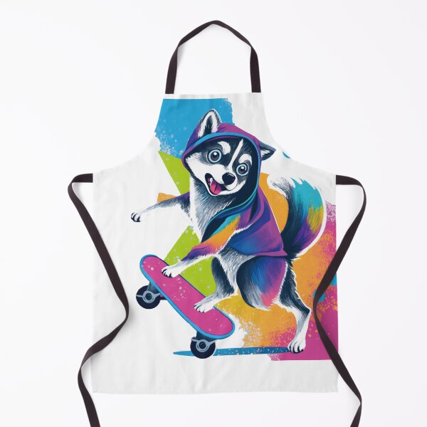 Item preview, Husky skateboarding  ( Large pattern ) designed and sold by SMALL BEAR ART.