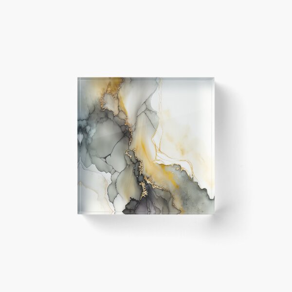 Aperçu de l'œuvre Black and White Alcohol Ink Art créée et vendue par BilgePaksoylu.