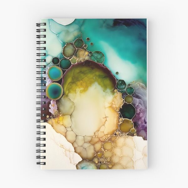 Item preview, Blue Green Beige Geometric Alcohol Ink Art designed and sold by BilgePaksoylu.