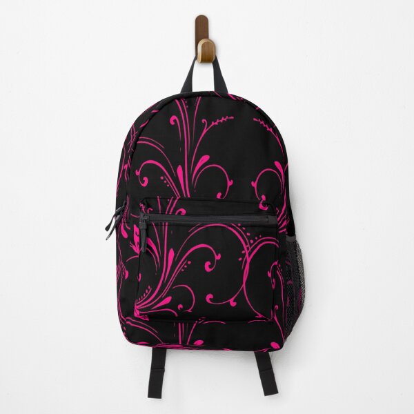 Item preview, Abstract Neon Pink Floral On Black designed and sold by calibrit.