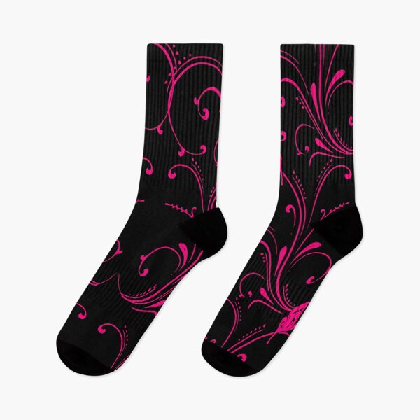 Item preview, Abstract Neon Pink Floral On Black designed and sold by calibrit.