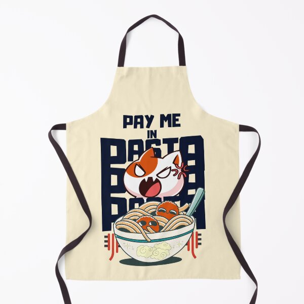 Item preview, Pay Me In Pasta Text Strange-Angry Cat on His Pasta designed and sold by LittleZea.