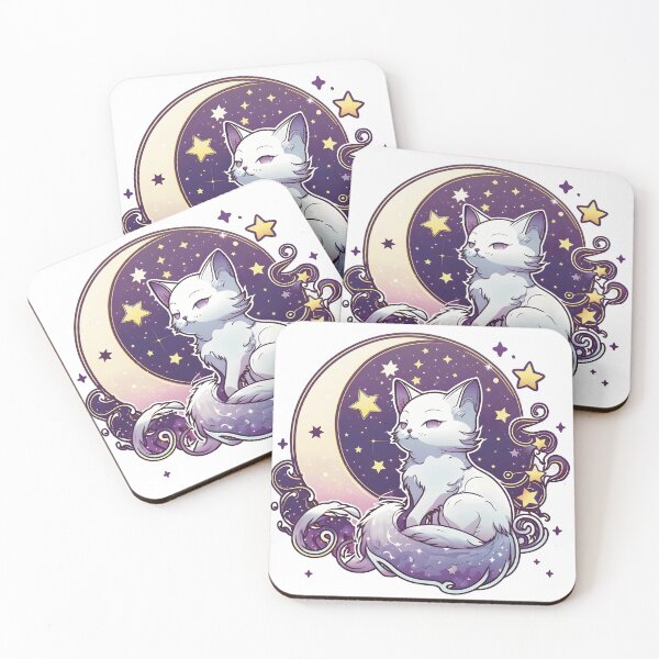 Item preview, Cute purple moon cat designed and sold by Lialightart.