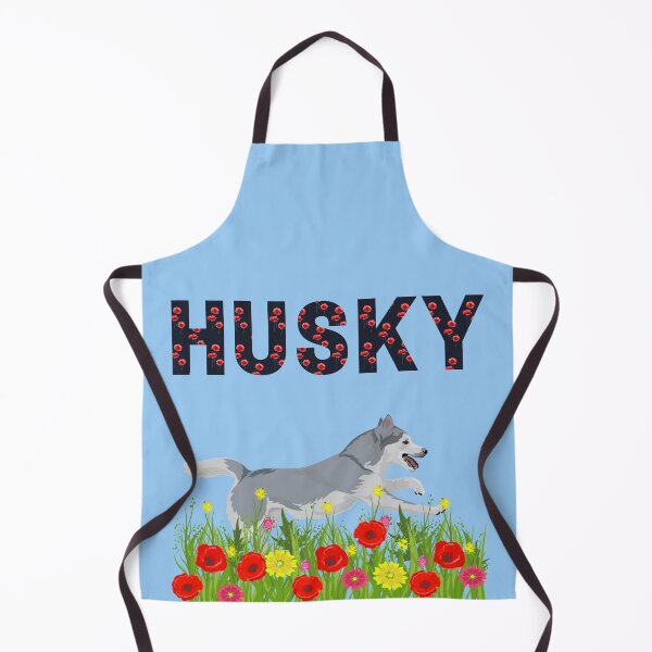 Item preview, Siberian Husky Dog Jumping in Poppy Flower Meadow designed and sold by SeasonalDogs.