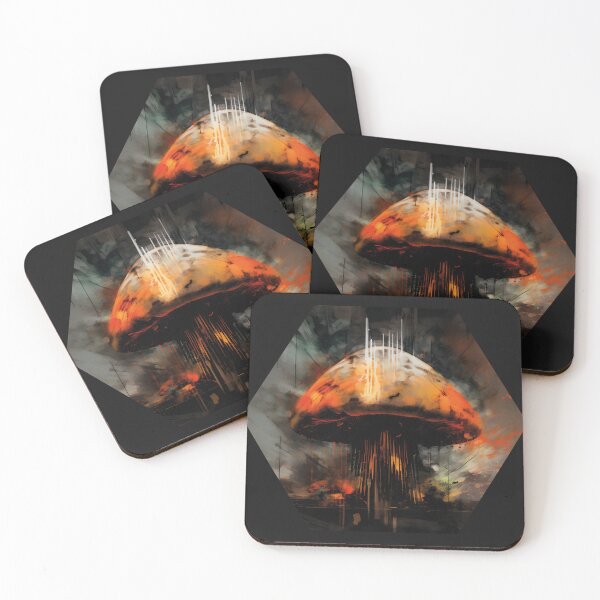 Item preview, Paint over image of a mushroom in abstract form designed and sold by ArtificialFungi.