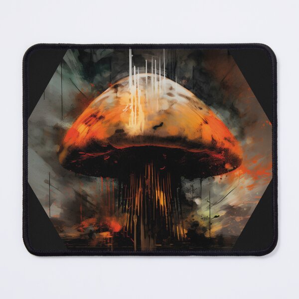 Item preview, Paint over image of a mushroom in abstract form designed and sold by ArtificialFungi.