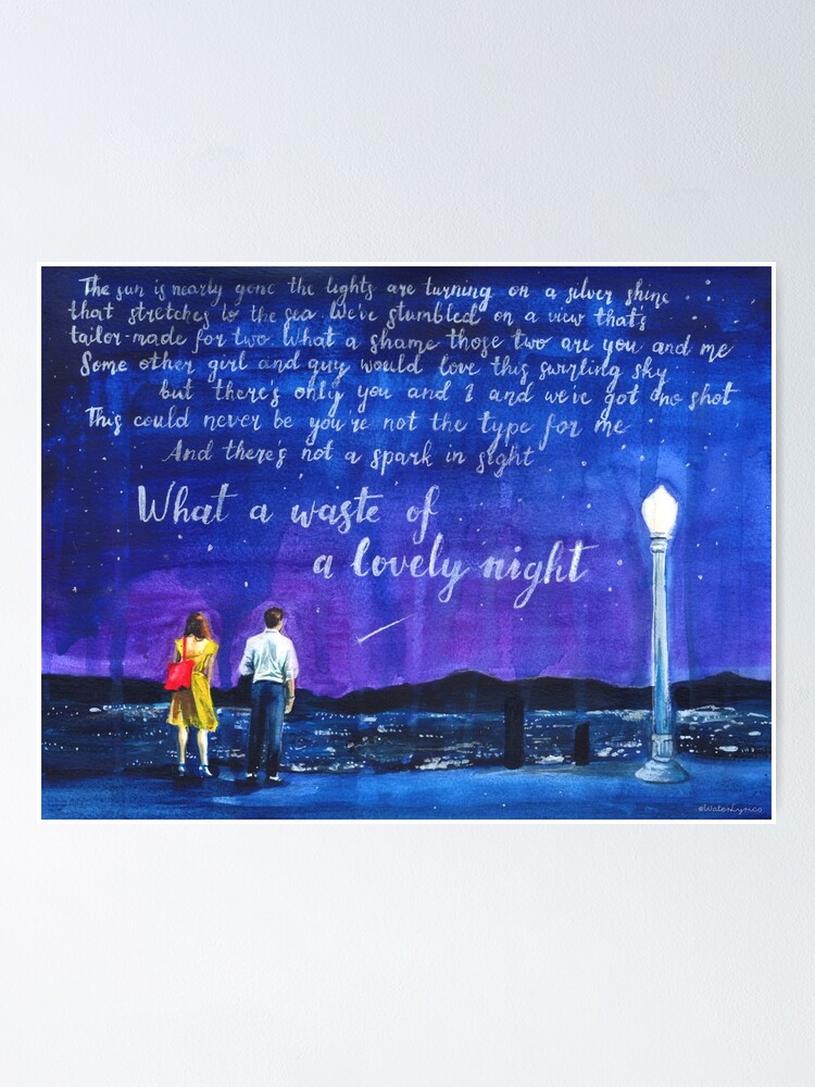 Lalaland Fanart Poster By Waterlyrics Redbubble
