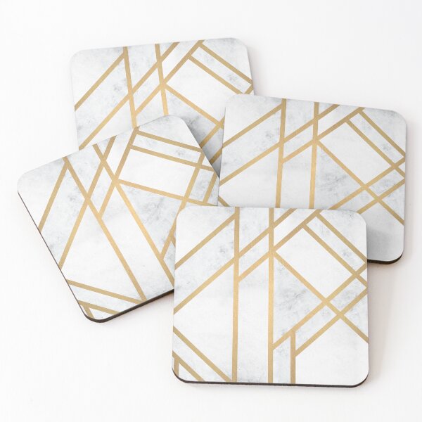 Item preview, White Marble Art Deco Luxe Mosaic designed and sold by AmbienceArt.