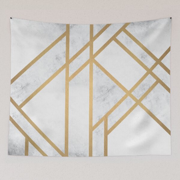 Item preview, White Marble Art Deco Luxe Mosaic designed and sold by AmbienceArt.