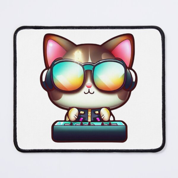 Item preview, Cute DJ Cat designed and sold by KawaiiPixelArt.