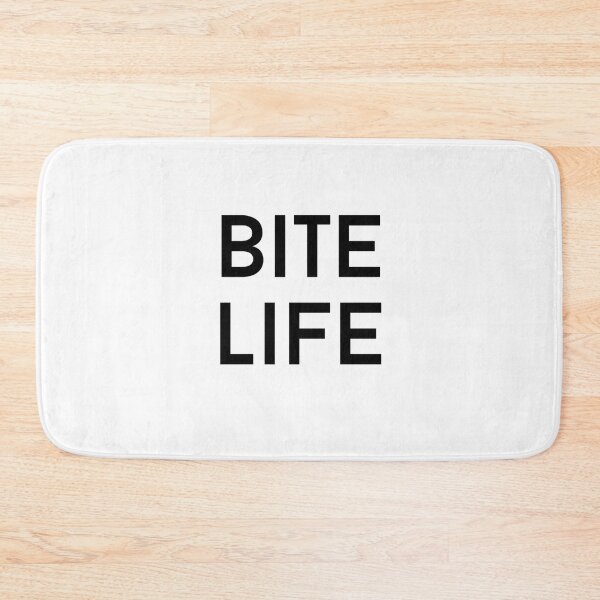 Item preview, bite life text graphic v1 white background designed and sold by fishpressink.