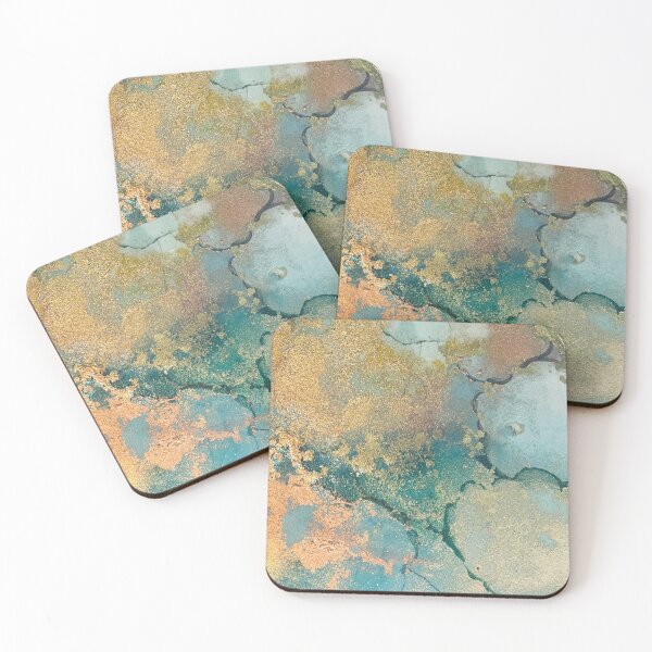 Item preview, Liquid Gold and Viridian Art Design designed and sold by Jenie Yolland.