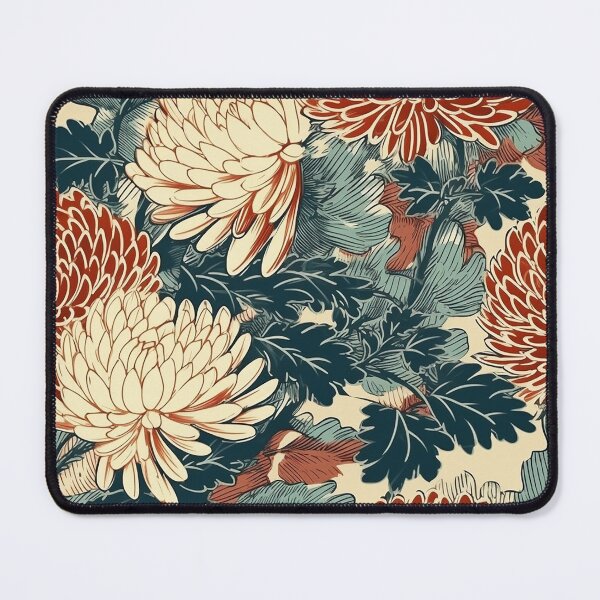 Item preview, Chrysanthemum print, wood block inspired designed and sold by cult-andromeda.
