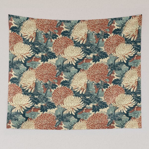 Item preview, Chrysanthemum print, wood block inspired designed and sold by cult-andromeda.