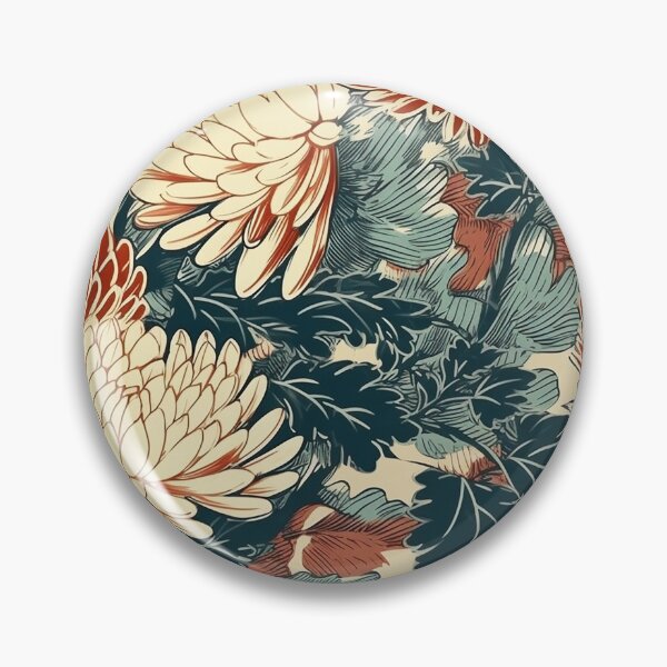 Item preview, Chrysanthemum print, wood block inspired designed and sold by cult-andromeda.