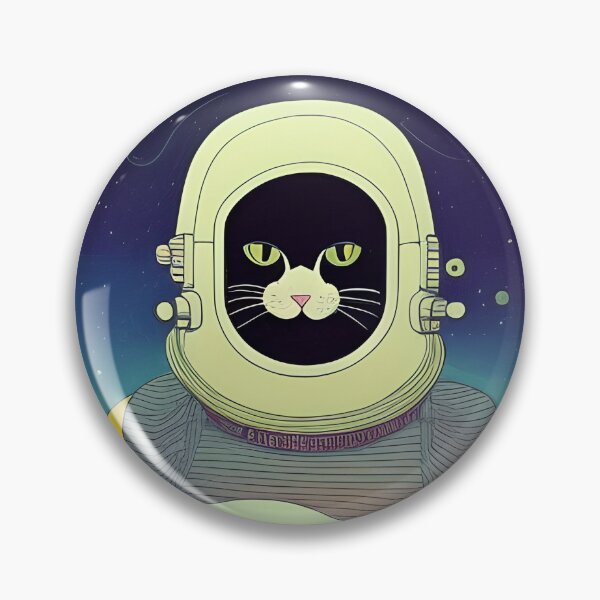 Item preview, Quirky space man cat. Astro cat. Naive art cartoon illustration style. Quirky Cat lover illustration gift designed and sold by KumoMachina.