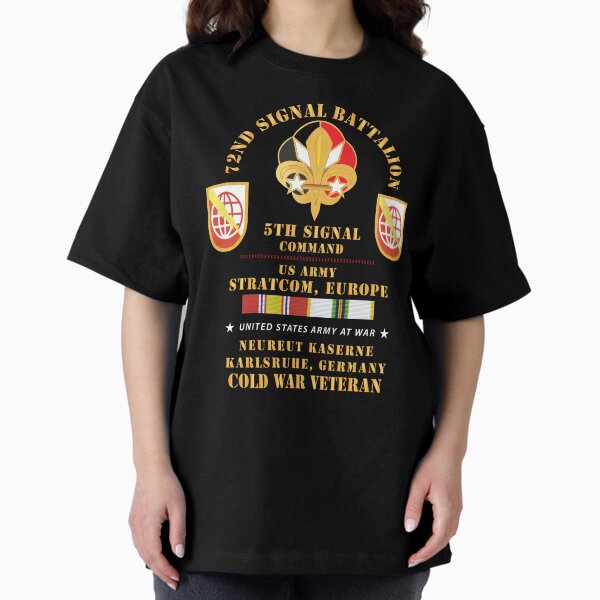 Vista previa del artículo con la obra «Ejército - 72.º Bn de señales, 5.º Comando de señales, EE. UU. STRATCOM, EUR, Karlsruhe, Alemania con COLD SVC X 300», diseñado y vendido por Military Insignia Products.